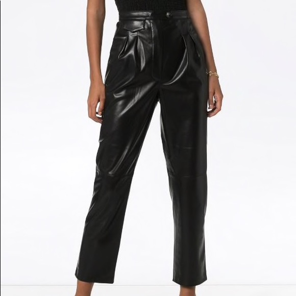 Nanushka Mltsu Vegan Leather Trousers Crop/Petite - Picture 3 of 4